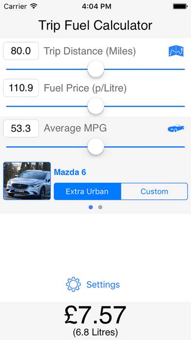 Trip Fuel Calculator App screenshot #1