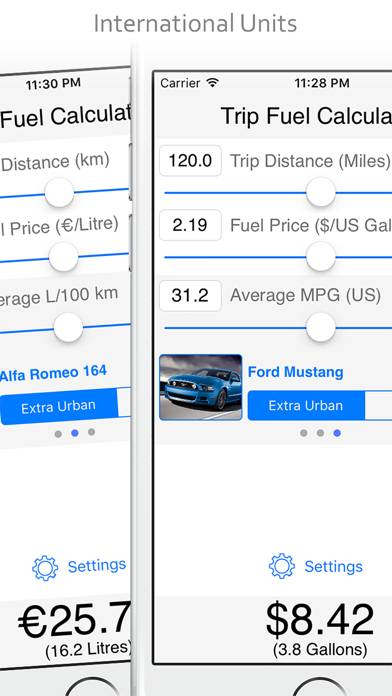 Trip Fuel Calculator App screenshot