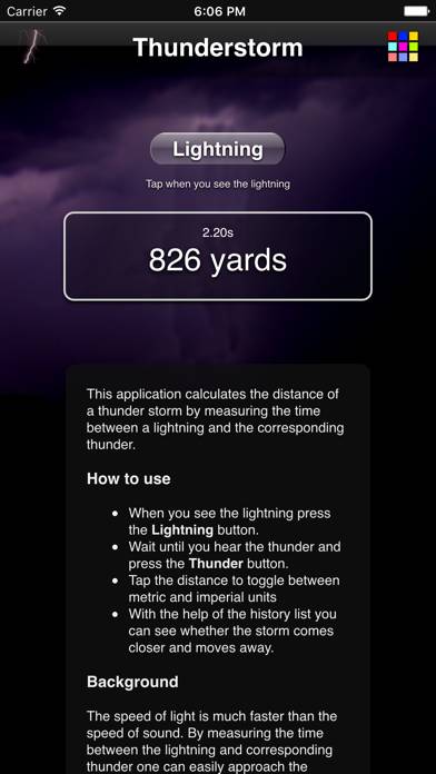 Thunderstorm Calculator Bildschirmfoto