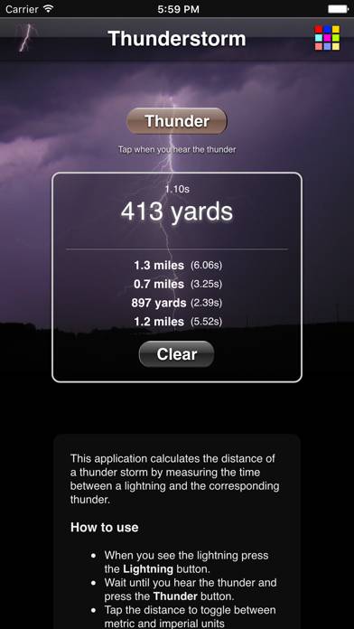 Thunderstorm Calculator Captura de pantalla de la aplicación