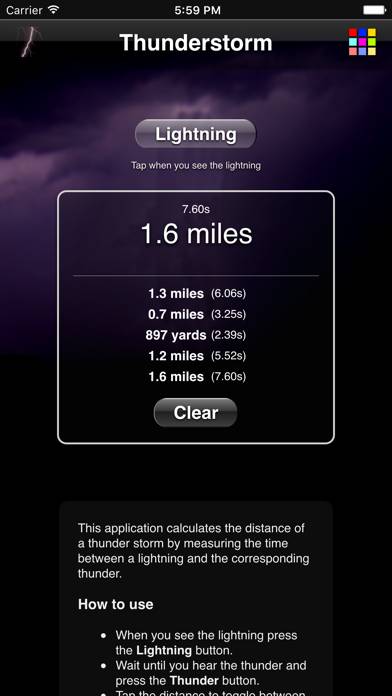 Thunderstorm Calculator Captura de pantalla de la aplicación