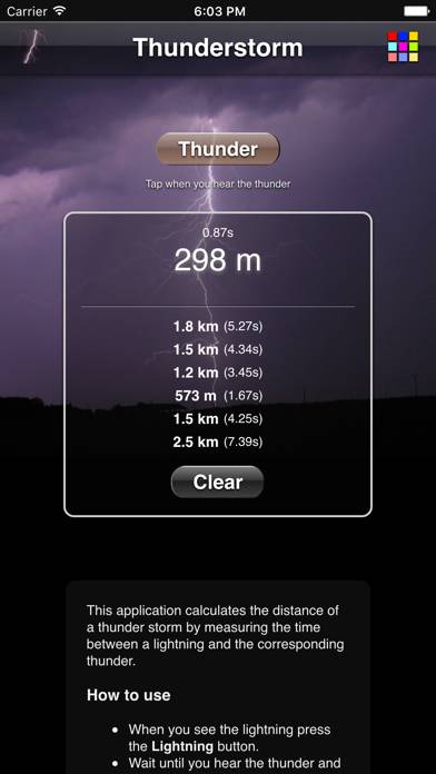 Thunderstorm Calculator Captura de pantalla de la aplicación