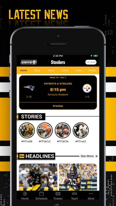 Pittsburgh Steelers App screenshot