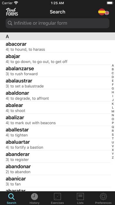 VerbForms Español Captura de pantalla de la aplicación #2
