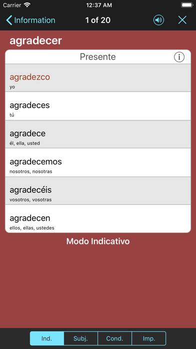 VerbForms Español Captura de pantalla de la aplicación #4