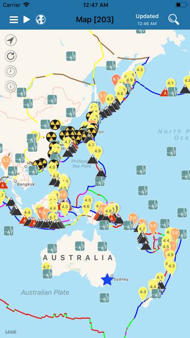 Earthquake plus Alerts, Map & Info Schermata dell'app #1