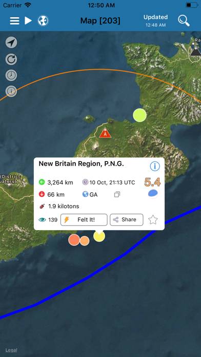 Earthquake plus Alerts, Map & Info Captura de pantalla de la aplicación #3