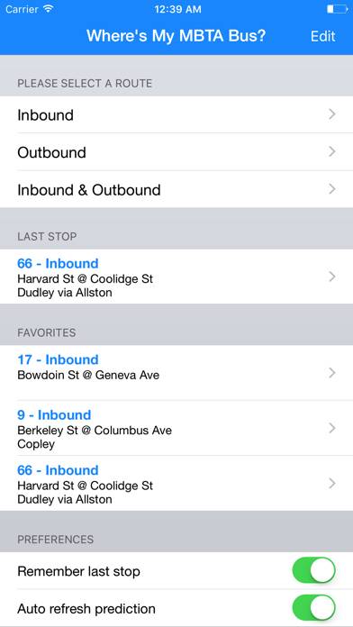 Where's my MBTA Bus? App screenshot #1
