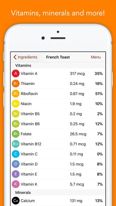 Nutrients Captura de pantalla de la aplicación