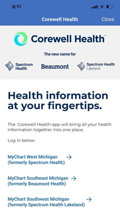 Corewell Health App App screenshot #1