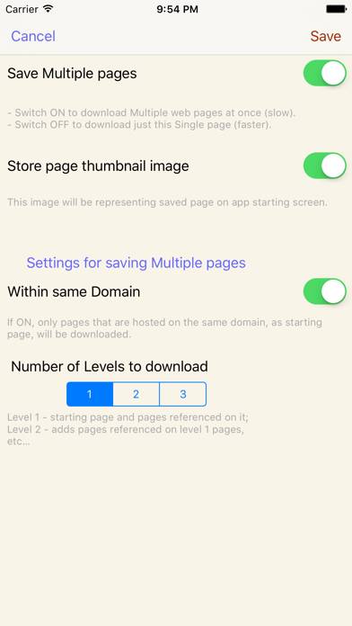 ISaveWeb Pro Schermata dell'app