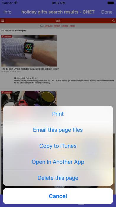 ISaveWeb Pro Schermata dell'app