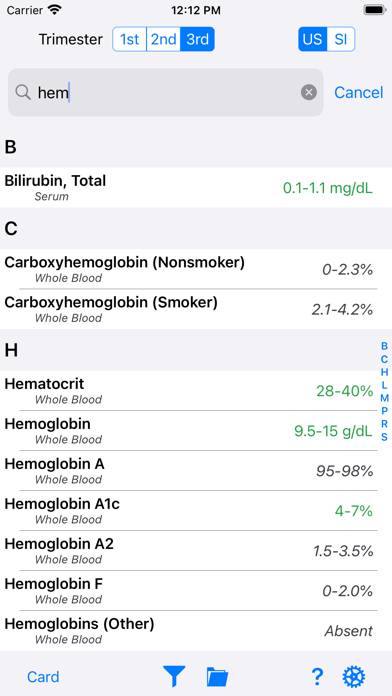 RH Medical Labs App screenshot