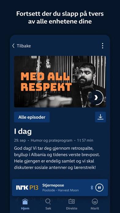 NRK Radio App skärmdump