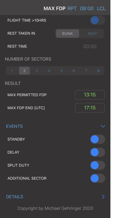 Max Flight Duty Period App screenshot #2