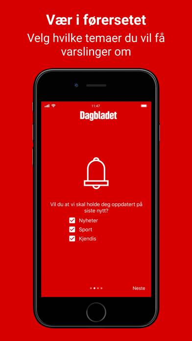 Dagbladet Nyheter App skärmdump