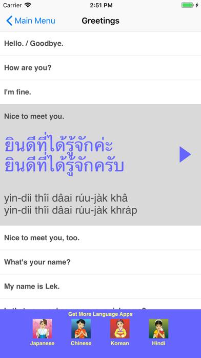 Speak Thai Travel Phrasebook App skärmdump #2