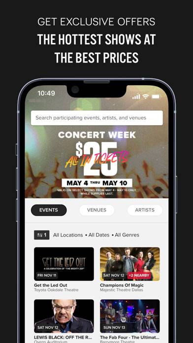 Live Nation – For Concert Fans App screenshot