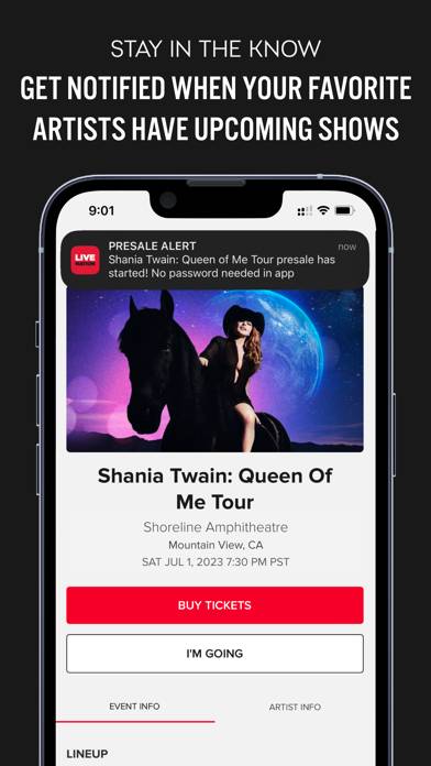 Live Nation – For Concert Fans App screenshot