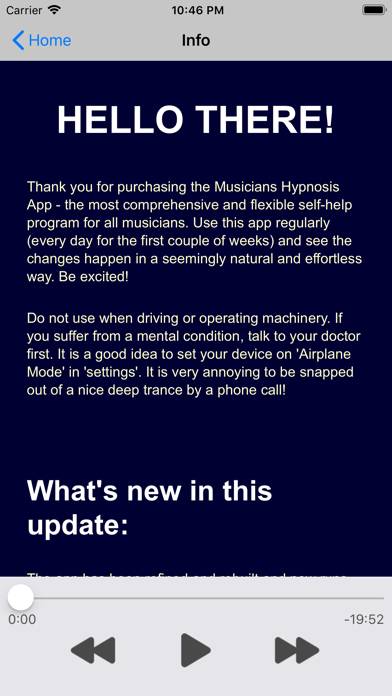 Musicians Hypnosis App skärmdump #4