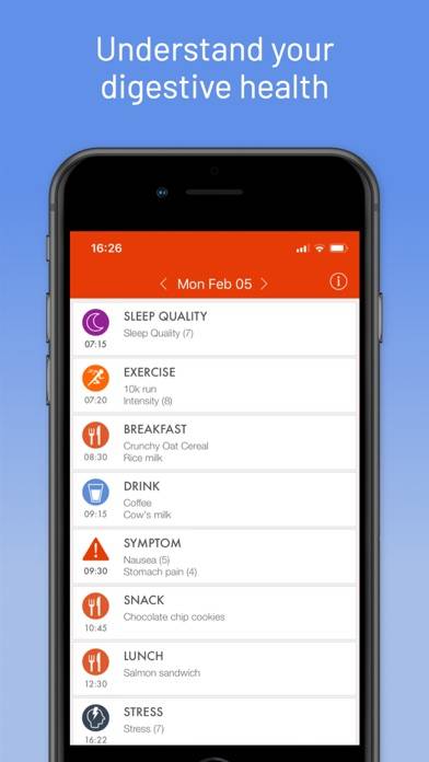 MySymptoms Food Diary Captura de pantalla de la aplicación #1