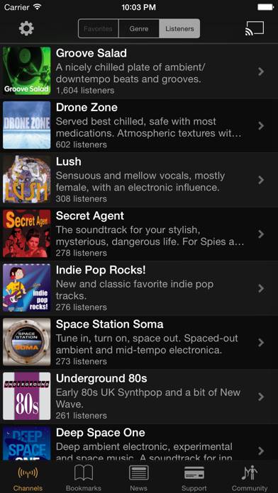 SomaFM Radio Player Скриншот приложения #1