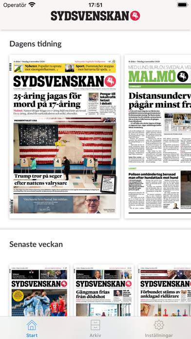 Sydsvenskan E-tidning skärmdump