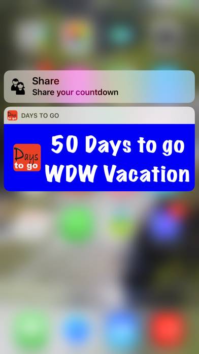 Days to go WDW countdown to your Disney Vacation App screenshot #2