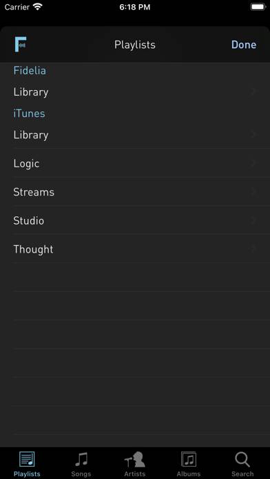 Fidelia Remote Captura de pantalla de la aplicación