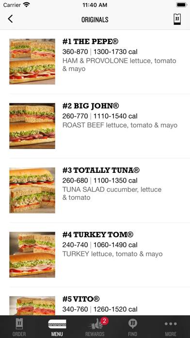 Jimmy John’s Sandwiches App screenshot