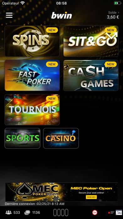 Bwin: Jouer au Poker en Ligne Capture d'écran de l'application #1