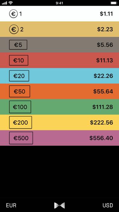 Denominations screenshot