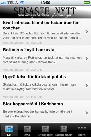 Senaste Nytt skärmdump