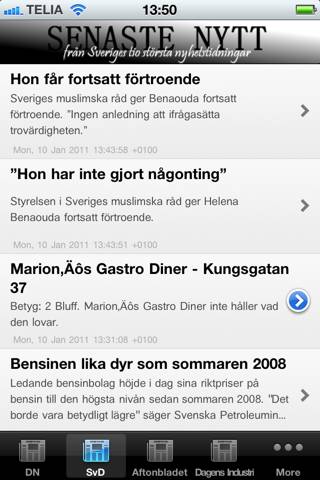 Senaste Nytt App skärmdump