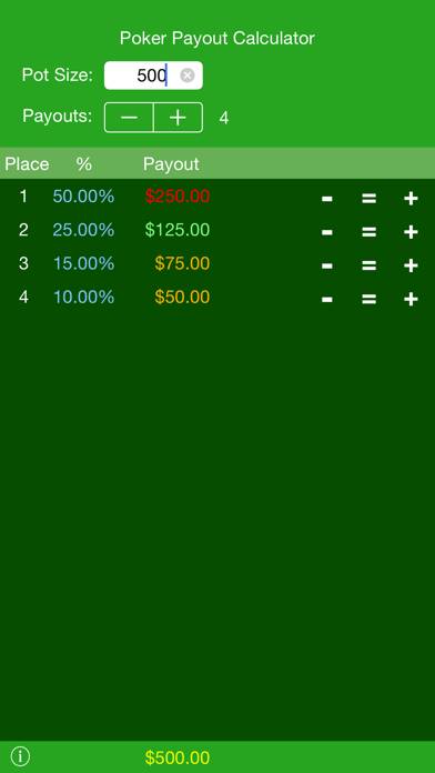Poker Payout Calc Schermata dell'app