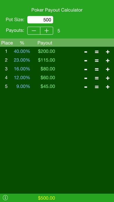 Poker Payout Calc Schermata dell'app