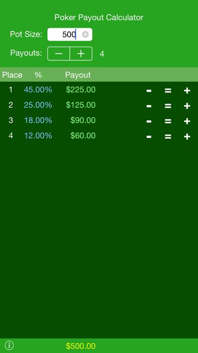 Poker Payout Calc Schermata dell'app