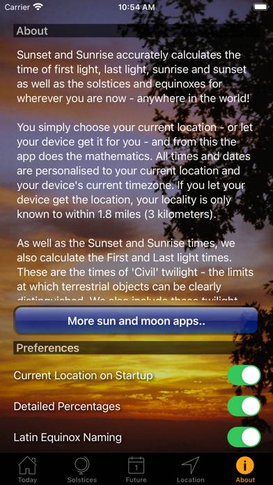 Sunset and Sunrise Times Uygulama ekran görüntüsü #5