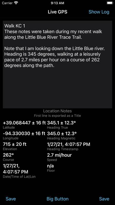 Log GPS screenshot