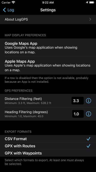 Log GPS App screenshot