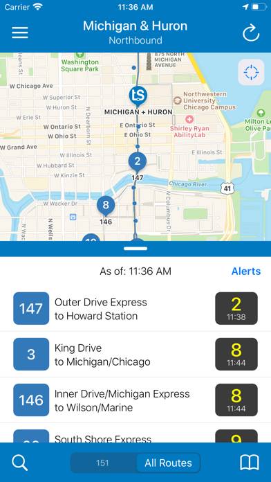 Transit Stop: CTA Tracker. App screenshot