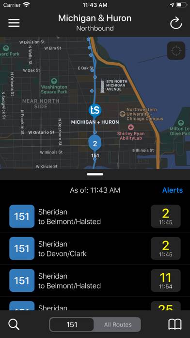 Transit Stop: CTA Tracker. App screenshot