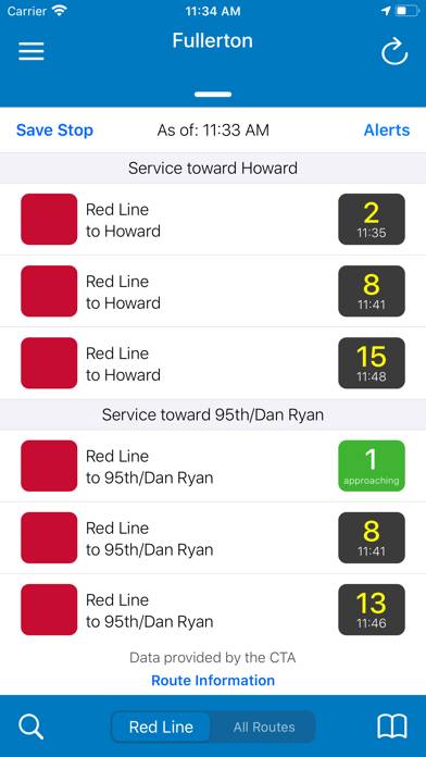 Transit Stop: CTA Tracker. App screenshot