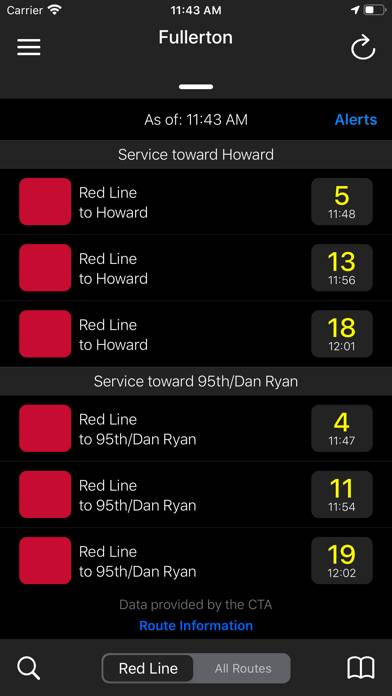 Transit Stop: CTA Tracker. App screenshot