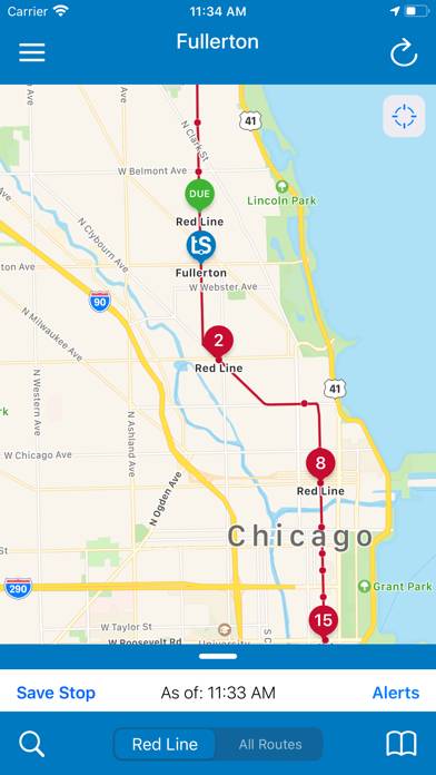 Transit Stop: CTA Tracker. App screenshot