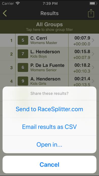 RaceSplitter  Race Timer Captura de pantalla de la aplicación #5