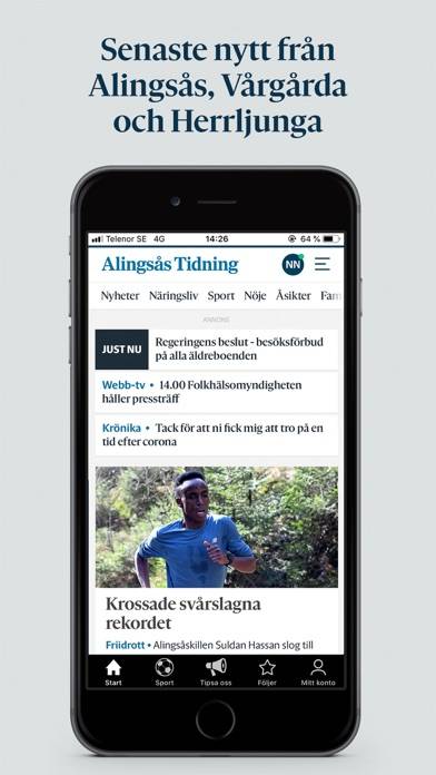 Alingsås Tidning screenshot