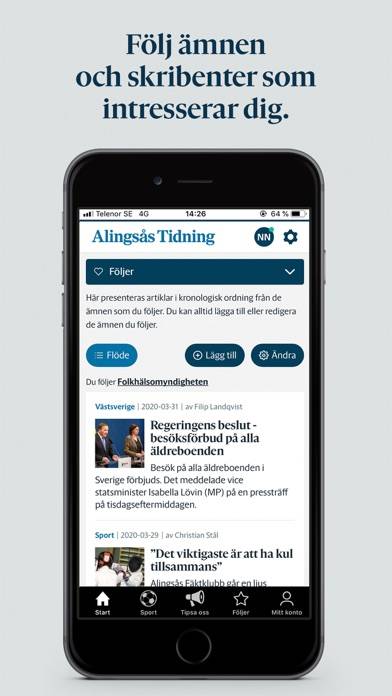 Alingsås Tidning App screenshot