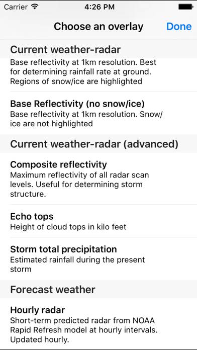 NOAA Radar US Captura de pantalla de la aplicación