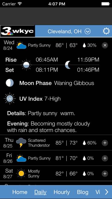 WKYC Weather App screenshot